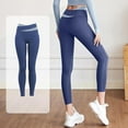 thumbnail image 2 of Top-kevin 2 Pieces Women Workout Sets Long Sleeve Yoga Outfits Gym Clothes Seamless Ribbed Crop Top High Waist Leggings Summer Yoga Fitness Set, 2 of 7