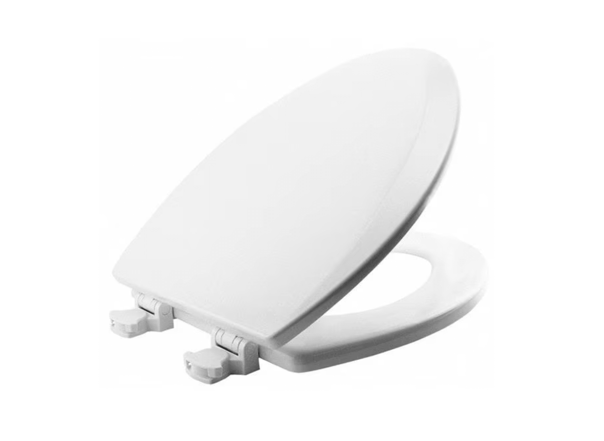 (2 Packs) Toilet Seat, With Cover, Enameled Wood, Elongated, White