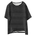 thumbnail image 4 of Women's Casual Thin Striped T - Shirt, Elegant Thin Stripes, Relaxed Fit, 4 of 4