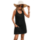 thumbnail image 2 of Vestido de Verano para Mujer, Sin Mangas, con Bolsillos, Informal, Corto, Corte A, Cuello Redondo. Negro S, 2 of 8
