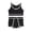 Black, variant on Bra Brief Sets Women's Fitness Underwear Set Featuring Lettered Sports Bra and Mid Waist Briefs Workout Tank Top and Panty Ensemble Blue S