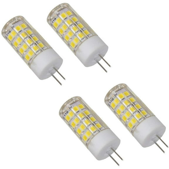 HQRP 4-Pack G4 Bi-Pin 52 LEDs Light Bulb SMD 2835 Cool White for Display and Landscape Lighting, Household Decorative Lights