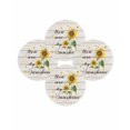 thumbnail image 7 of 15 Inch Round Placemats Set of 4, Sunflower Non Slip Heat Insulation PP Table Mats, Vintage Botanical Washable Place Mats for Kitchen Dining Party Table Decor, 7 of 7