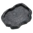 thumbnail image 4 of Cuenco alimentador de plato de agua y comida de roca de reptil duradero de resina para lagarto tortuga (verde M), 4 of 5