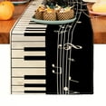 thumbnail image 2 of Piano Musical Note Striped Linen Table Runner Birthday Party Decor Washable Musical Theme Table Runners Kitchen Table Decoration, 2 of 6
