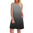 thumbnail image 1 of Ovzne Robes pour Femmes Robe d'Été Robe d'Été Dégradée Imprimée Ample Sans Manches Col Rond devant Plissé Robe Grande Taille Imprimée Liquidation, 1 of 7