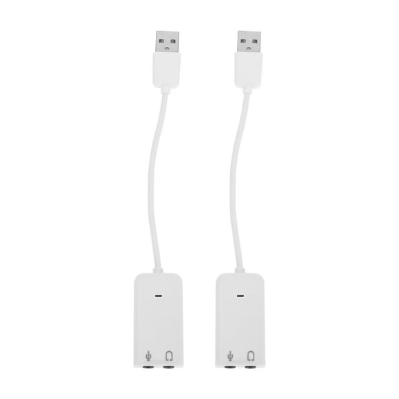 CTIRCHIU White 2pcs USB DAC for PC with Microphone Input and Headphone Output
