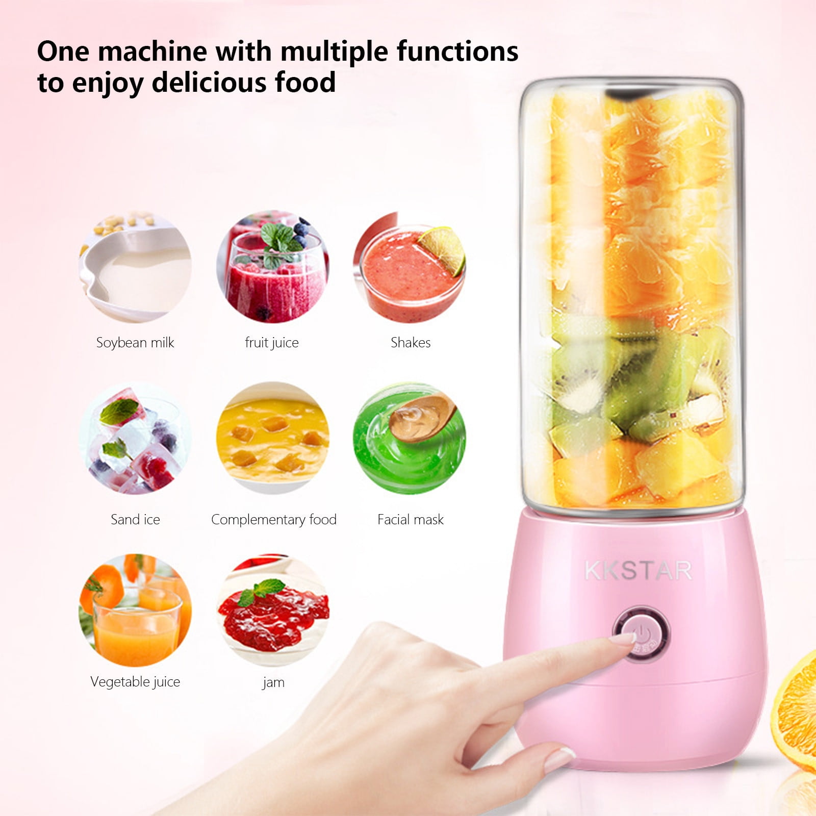 Tahtuvzn Storage and Organization Clearance! Portable Blenders, Size Juicer Cup for Shakes, Food Mixing Machine,USB Rechargeable with Six Slices, for Sports Travel and Outdoors, Gifts for family