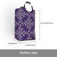 thumbnail image 3 of DouZhe 50L Rectangular Laundry Basket, Damask Style Blue Flower Prints Waterproof Foldable Laundry Hamper with Aluminum Handles, 3 of 6