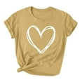 thumbnail image 1 of Diufon Hauts de la Saint-Valentin pour Femmes Tunique à Manches Courtes Col Rond Chemise Décontractée Tendance Imprimée Graphique Mignonne, 1 of 3
