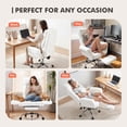 thumbnail image 5 of Genpo Cross Legged Office Chair, Criss Cross Desk Chair with Wheels, White Teddy Fleece Big and Tall Reclining Office Chair 500lbs with Foot Rest, Reversible Armrests & Wide Seat, 5 of 6