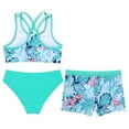 thumbnail image 4 of Alvivi Kids Girls 3Pcs Tankini Swimsuits Bikini Set and Shorts Beach Sports Swimwear Bathing Suit Lake Green 14, 4 of 7