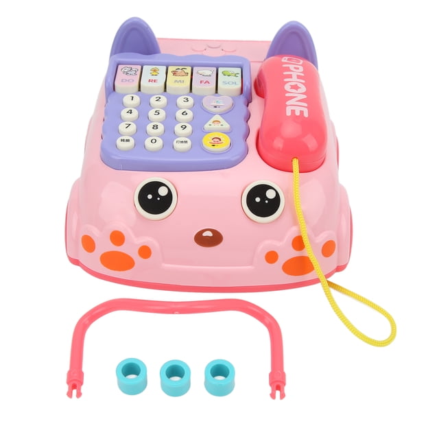 Teléfono de juguete para bebé, teléfono fijo simulado de dibujos animados, juego de aprendizaje musical para educación temprana, juguetes para niños mayores de 18 meses