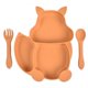 thumbnail image 1 of Baby Plate Bowl, Baby Cutlery Set Mini Silicone Dinner Tableware (Dinner Plate + Plastic Spoon) Orange, 1 of 5