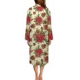 thumbnail image 2 of Yuyamidu Poinsettia Women's Long Robes with Front Zipper Casual Crewneck Bathrobes Christmas Robes Zippered Housecoat Size 3XL, Comfy Long Sleeve Sleepwear Nightgown, 2 of 7