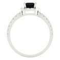 thumbnail image 4 of 0.89 ct Princess Cut Natural Onyx Halo Engagement Ring for Women in 18K White Gold, 4 of 5