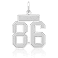 thumbnail image 3 of 14K Solid White Gold Number 86 Necklace Chain Pendant Charm, 3 of 8