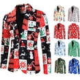 thumbnail image 3 of Traje casual de otoño e invierno nuevo para hombre, traje estampado navideño de moda, abrigo para hombre, 3 of 6
