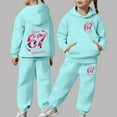 thumbnail image 6 of XAOFW Kids 6 7 Outfits Girls Fashion Long Sleeve Hoodie Jogger Cute Number Printed Pullover Tracksuit Soft Breathable Party Night Sets, 6 of 8