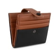 thumbnail image 4 of Wrangler Small Women's Wallet Slim Bifold Wallet RFID Credit Card Holder Minimalist Zipper Coin Pocket, Black-Brown, 4 of 7