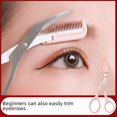 thumbnail image 4 of Tijeras para cejas con tijeras para cejas peinadas Cuchillo para cejas en forma de media luna Cuchillo para cejas raspador Hoja para cejas Tijeras de maquillaje Tarjeta para cejas Juego de, 4 of 4