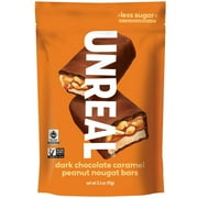Unreal Dark Chocolate Caramel Peanut Nougat Bar, Non-gmo Candy 3.4oz (3 Pack)