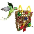 thumbnail image 3 of Flmtop Pet Bird Parrot Grass Ring Flower Shape Hanging Mesh Cage Swing Ladder Chew Toy Random Color, 3 of 8