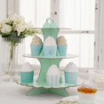 thumbnail image 6 of Efavormart 3 Tier - 13" Mint Cardboard Cupcake Stand - Gold Scalloped Edge Dessert Tower & Food Display Stand, 6 of 11