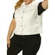 thumbnail image 4 of Chaleco de mezclilla sin mangas con botones para mujer de tallas grandes Agnes Orinda L Blanco, 4 of 8