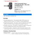 thumbnail image 2 of TPMS Programmable Sensor - Compatible with 2003 - 2004, 2006 - 2010 INFINITI M45 - Dorman, 2 of 2