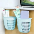 thumbnail image 4 of Wall Mounted Storage Baskets 2 Pack, No Drill Adhesive Hanging Organizer Baskets, Plastic Traceless Shelves for Kitchen, Bathroom, Bedroom, Dormitory, Bedside, Space Saving Home Organization, 4 of 6