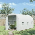 thumbnail image 4 of Outsunny Walk-in Tunnel Greenhouse, Roll Up Door, 15' x 7' x 7', White, 4 of 10