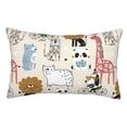 thumbnail image 1 of Fotbe Hand Drawn Animals Funda de Almohada Decorativa Estilo Occidental, Lujo en Algodón, Fundas para Almohadas King, Cojín Estampado para Decoración del Hogar-16"x24", 1 of 6