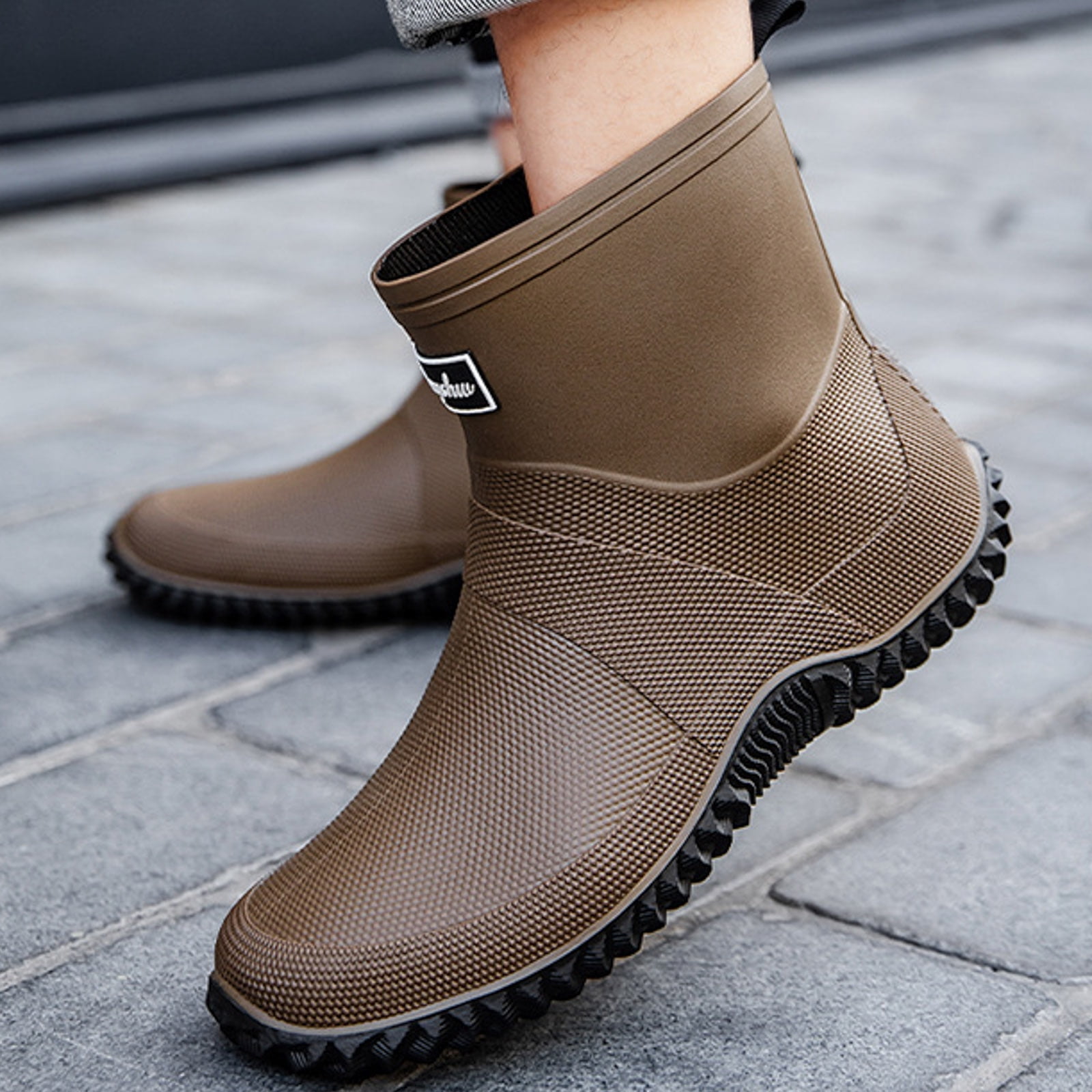 Chenyee Rain Boots for Women Men Lightweight Water-proof Water Shoes Mid Calf Non Slip Garden Boots
