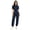 Navy Blue, variant on Coveralls for Women One Piece Scrubs Rompers Short Sleeve Unitard Zipper Front Medical Uniform Blue XXL