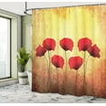 thumbnail image 5 of Ambesonne Floral Shower Curtain, Retro Poppy Flowers, 69"Wx70"L, Scarlet Pale Yellow, 5 of 5