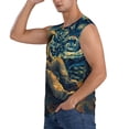 thumbnail image 3 of Lsque Astronaut Starry Night Print Men's Cotton Blend Sleeveless Muscle Shirts (S-3XL)- Moisture Wicking, Odor Protection, UPF 30+,XX-Large, 3 of 8