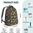 thumbnail image 5 of Monster Cartoon Truck Black Pattern Cute School Backpack Bag with Padded Back and Adjustable Shoulder Straps 16.9 X 12.6 X 5.9 Inches, 5 of 5
