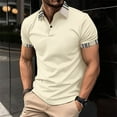 thumbnail image 2 of kamemir Polo Shirt Men's Short Sleeve Polo Shirts(Khaki,XXL), 2 of 6