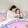 thumbnail image 4 of Feelyou Girly Pink Axolotl Bedding Comforter Set 7pcs for Kids, Kawaii Boba Animal King Bedding Sets, Patchwork Animal Reversible Bed Sheets, Breathable Home Decor, 4 of 7