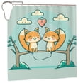 thumbnail image 1 of Polyester Fiber Shower Curtain, Smile Fox Art Shower Curtain, Metal Buckled Eye Waterproof Shower Curtain, Can Be Washed-72x72in, 1 of 8