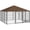 Coffee, variant on PawHut Outside Dog Kennel 6.9x6.9x5 ft Metal Puppy Play Pen with Canopy, Coffee Garden Playpen Fence Crate Enclosure Cage Rotating Bowl