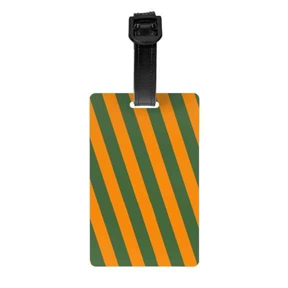 Orange Green Stripe Luggage Tag Name Id Card Suitcase Labels Identifiers Pvc Baggage Tags