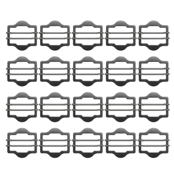 Uxcell 1.2 Inch Vest Buckles, 20 Pcs Metal Slide Adjuster Clasp for Suit Belt Bags Cloth, Black