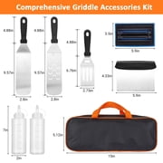 8pcs Griddle Accessories Kit for Blackstone and Camp Chef—Heavy Duty Stainless Steel Grill Spatula Set for Grill Griddle Hibachi Flat Top Outdoor Cooking