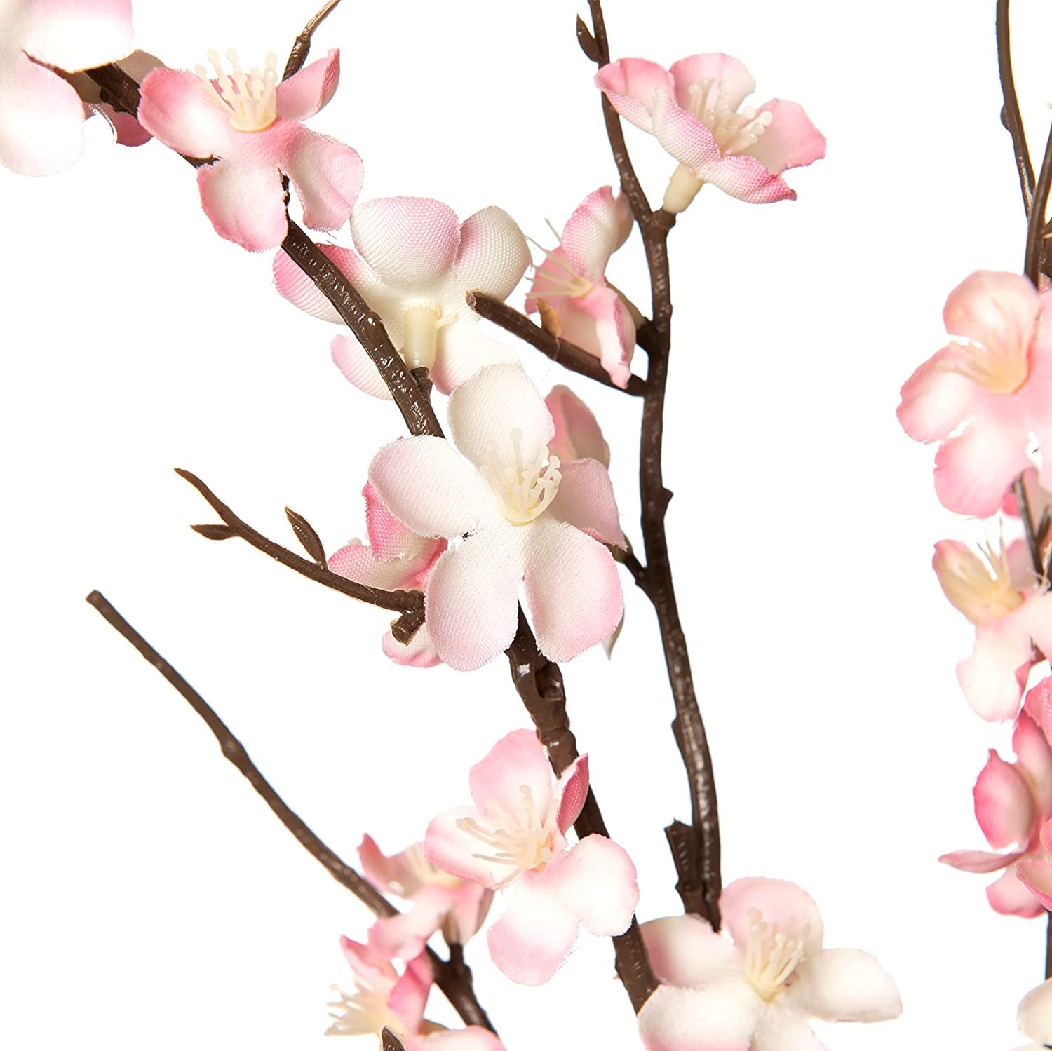 Artificial Plum Blossom Fake Silk Cherry Blossom Branches Flowers,Faux Long Stems Wintersweets Arrangement for Wedding Home Office Bedroom Spring Party Decor(White)