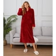 thumbnail image 6 of Richie House Women Fleece Robe Plush Long Zip Front Warm Soft Zippered Bathrobes S-3XL RHW4002-C-M, 6 of 7