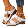 thumbnail image 5 of Agkizg Women Summer Wedge Sandals Open Toe Solid Color Thick Sole Casual Comfortable Lightweight Non‑Slip Beach Slides for Daily Walking Outdoor, 5 of 6