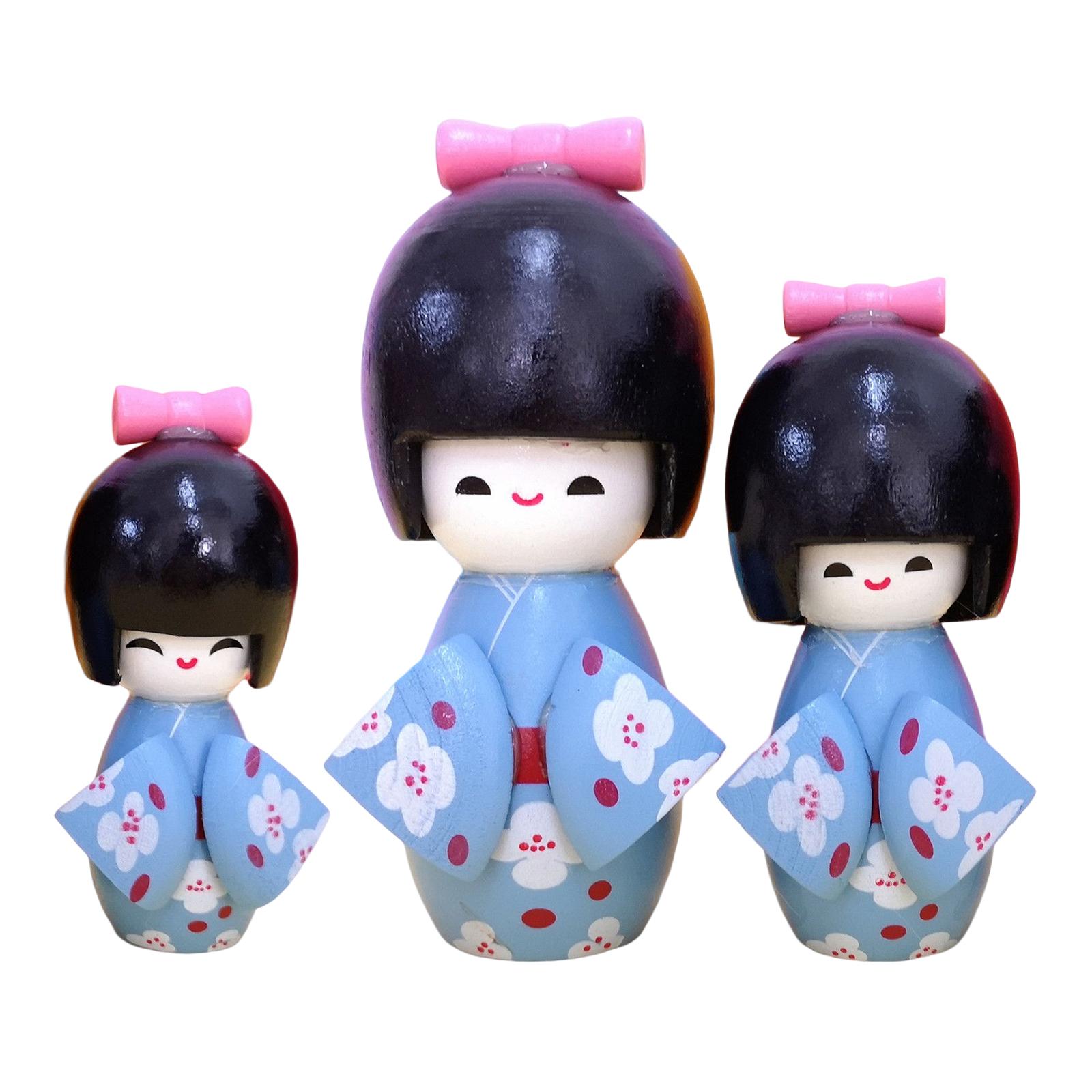 Poupée Geisha Japonaise Poupées Kimono 9" Statuette De Fille Statue