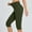 Army Green, variant on Women's Knee Length Leggings High Waisted Yoga Workout Exercise Capris for Casual Summer with Pockets
